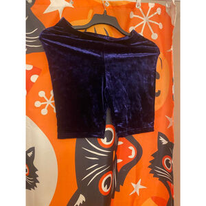 Blue velvet large dance shorts